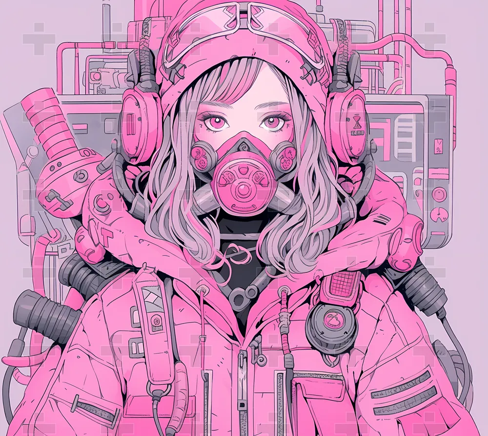 A beautiful painting of a cyberpunk anime girl with | Stable Diffusion