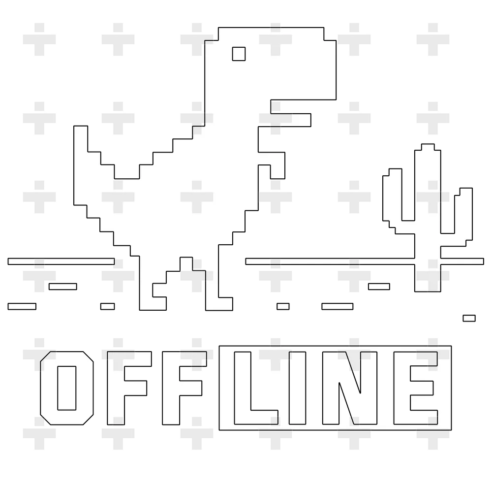 Pixel Dinosaur Error Icon Game Browser Offline Vector Image | Pixel Art In  Browser | sincovaga.com.br